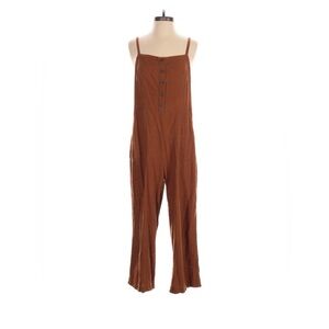 Old Navy Chestnut Button-Up Jumpsuit